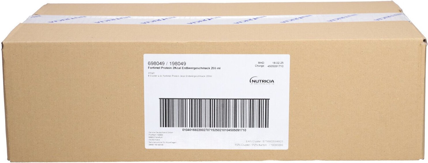 Fortimel Protein 2 kcal Erdbeergeschm.Trinknahrung 32x200 ml Flüssigkeit