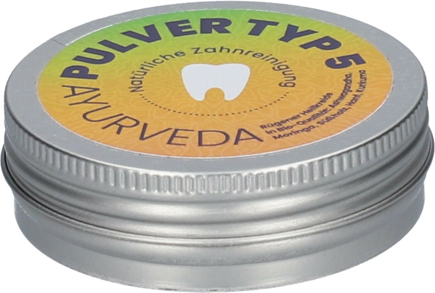 Zahnputzpulver Typ 5 - Kreide, Ashwagandha, Moringa, Süßholz, Hanf, Kurkuma – ayurvedische 20 g Pulver