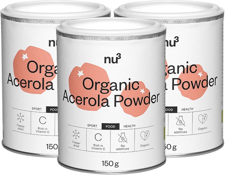 nu3 Bio Acerola 3x150 g Pulver