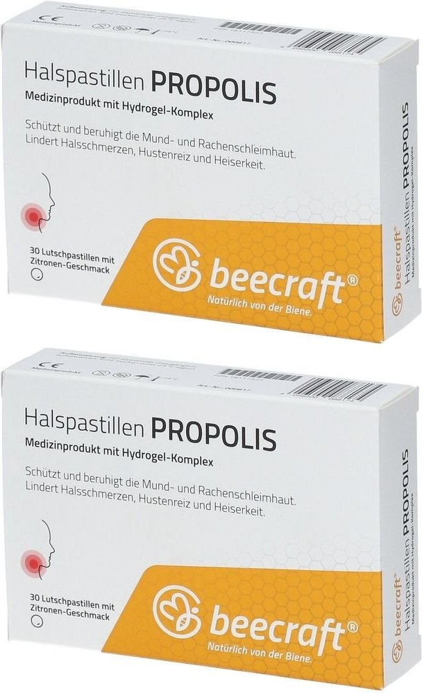 Beecraft Halspastillen Propolis 2x 2x30 St Lutschpastillen