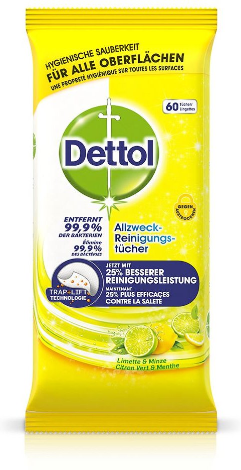 Dettol Allzweck-Renigungstücher Limette & Minze 60 St Tücher