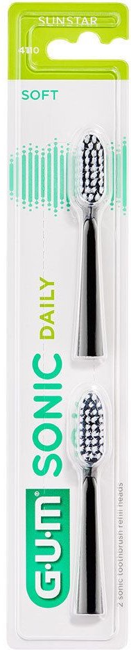 GUM Sonic Daily Ersatzbürstenköpfe schwarz 2 St Zahnbürste