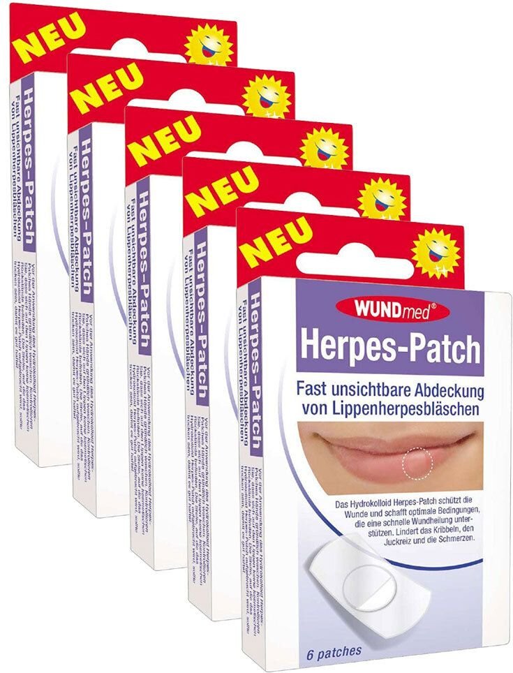 Herpes Patch hydrokolloid 5x 5x6 St Pflaster
