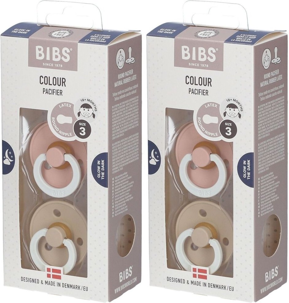 Bibs Fopspeen Glow in the Dark Blush - Vani 18 Maanden+ x2 2x2 St Sauger