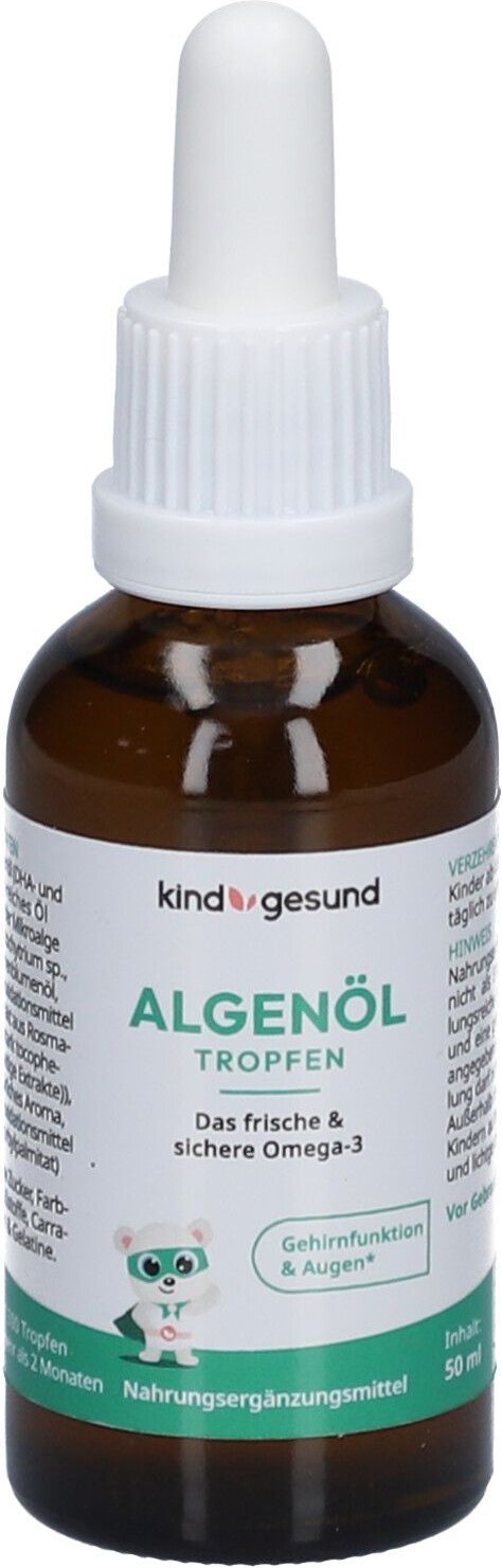 Kindgesund Algenöl Tropfen DHA und EPA reich 50 ml zum Einnehmen