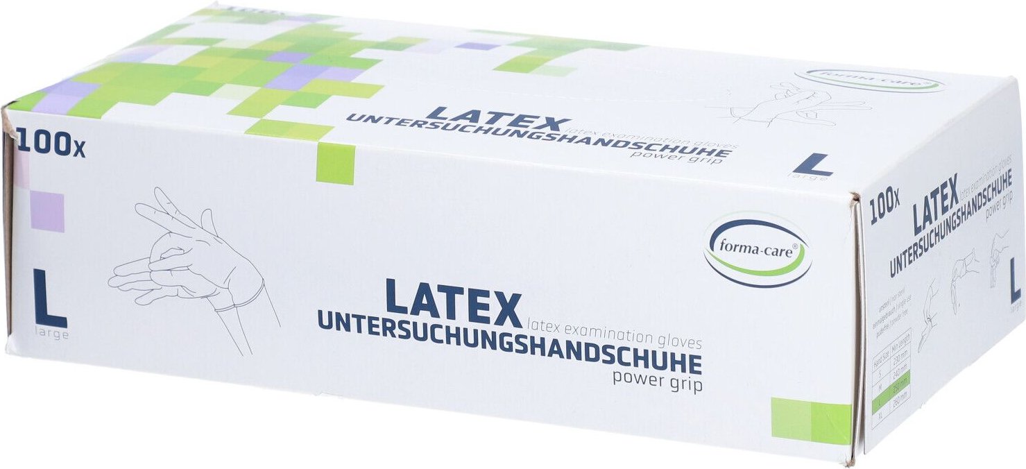 FORMA-care Latex power grip Handschuhe Gr.L 100 St