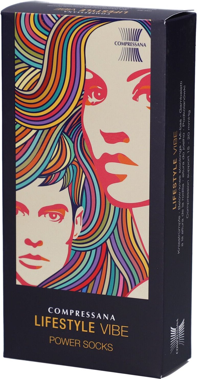 Compressana Lifestyle Vibe AD 4 pure black m.Sp. 2 St Strümpfe