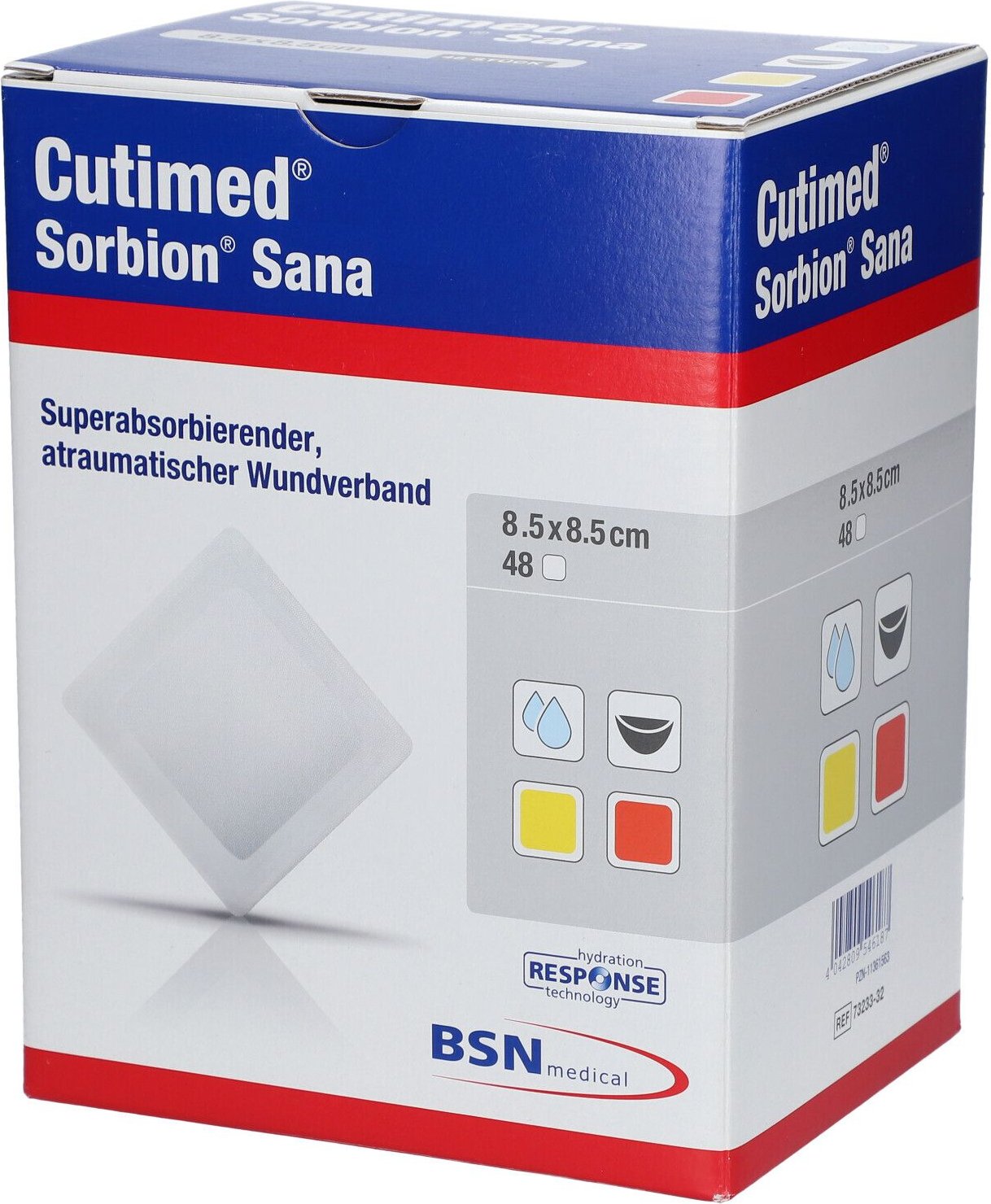 Cutimed Sorbion Sana Wundauflage 8,5x8,5 cm 48 St Pflaster
