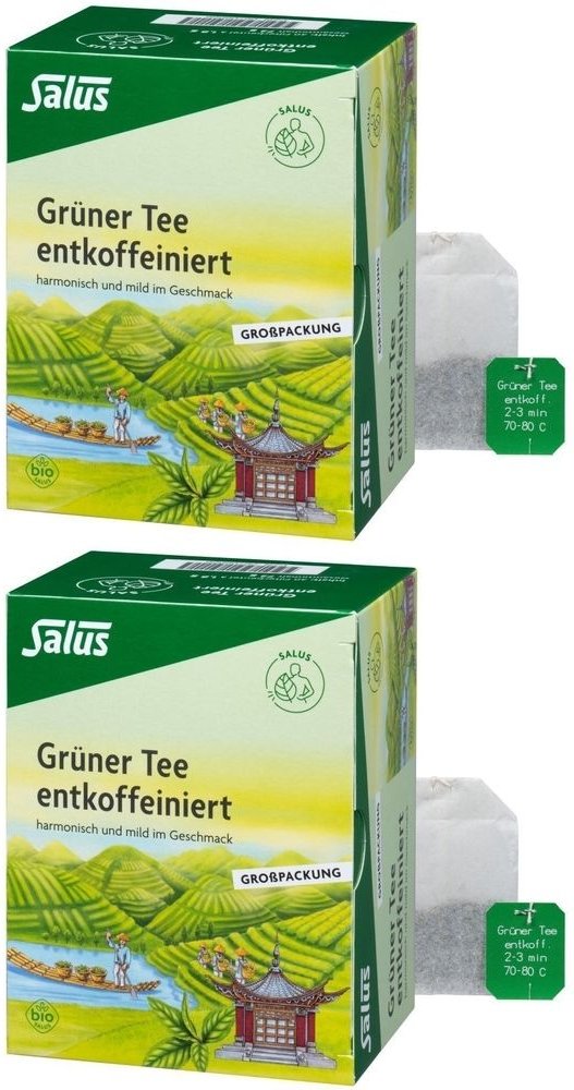 Gruener TEE Entkoffe Salus Bio 2x 2x40 St Filterbeutel