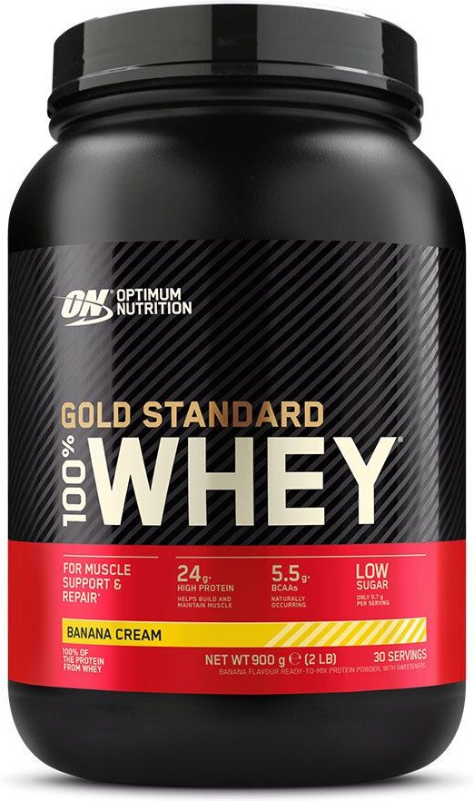 Optimum Nutrition 100 % Whey Gold Standard, Banane, Pulver 900 g Puder