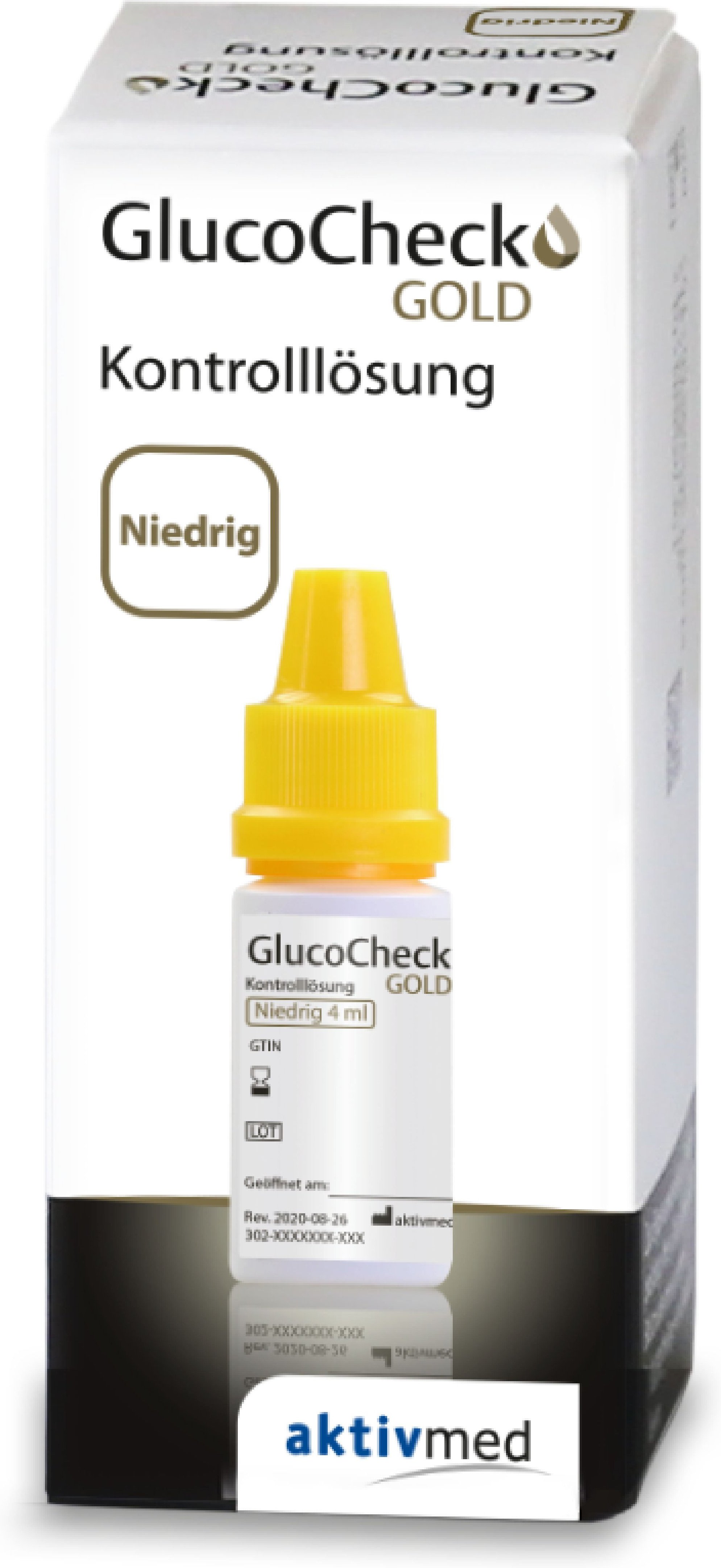 Glucocheck Gold Kontrolllösung niedrig 4 ml Flüssigkeit