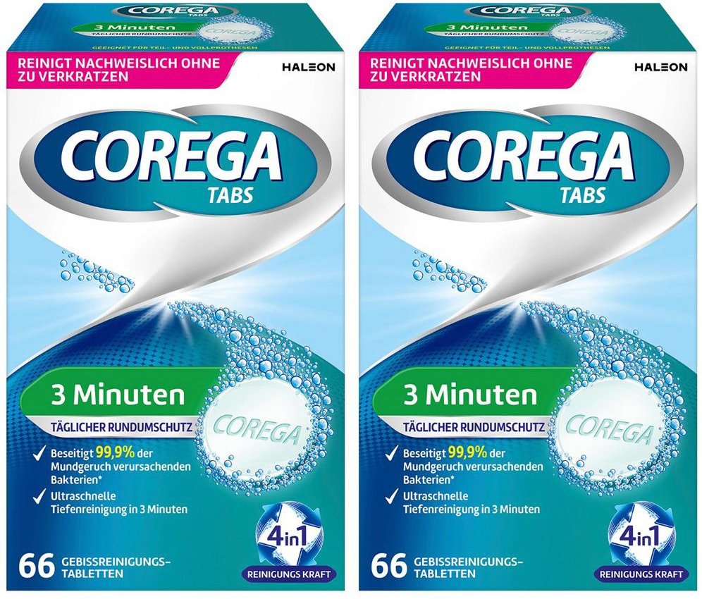Corega Tabs 3 Minuten x2 2x66 St Tabletten