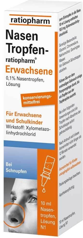 NASENTROPFEN-ratiopharm Erwachs.Konservier.frei 10 ml Nasentropfen