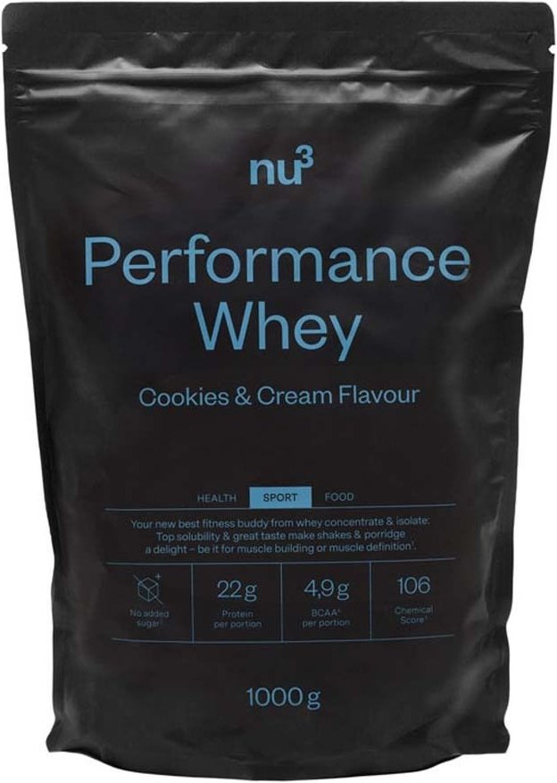 nu3 Performance Whey, Cookies-Cream, Pulver 1000 g