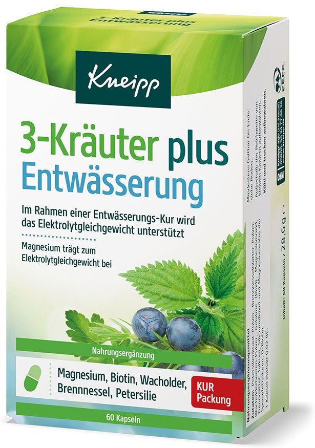 Kneipp 3-Kräuter plus Entwässerung Kapseln 60 St