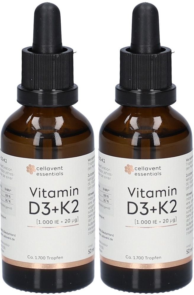 Cellavent essentials D3 1000 I.e. K2 Öl 2x 2x50 ml