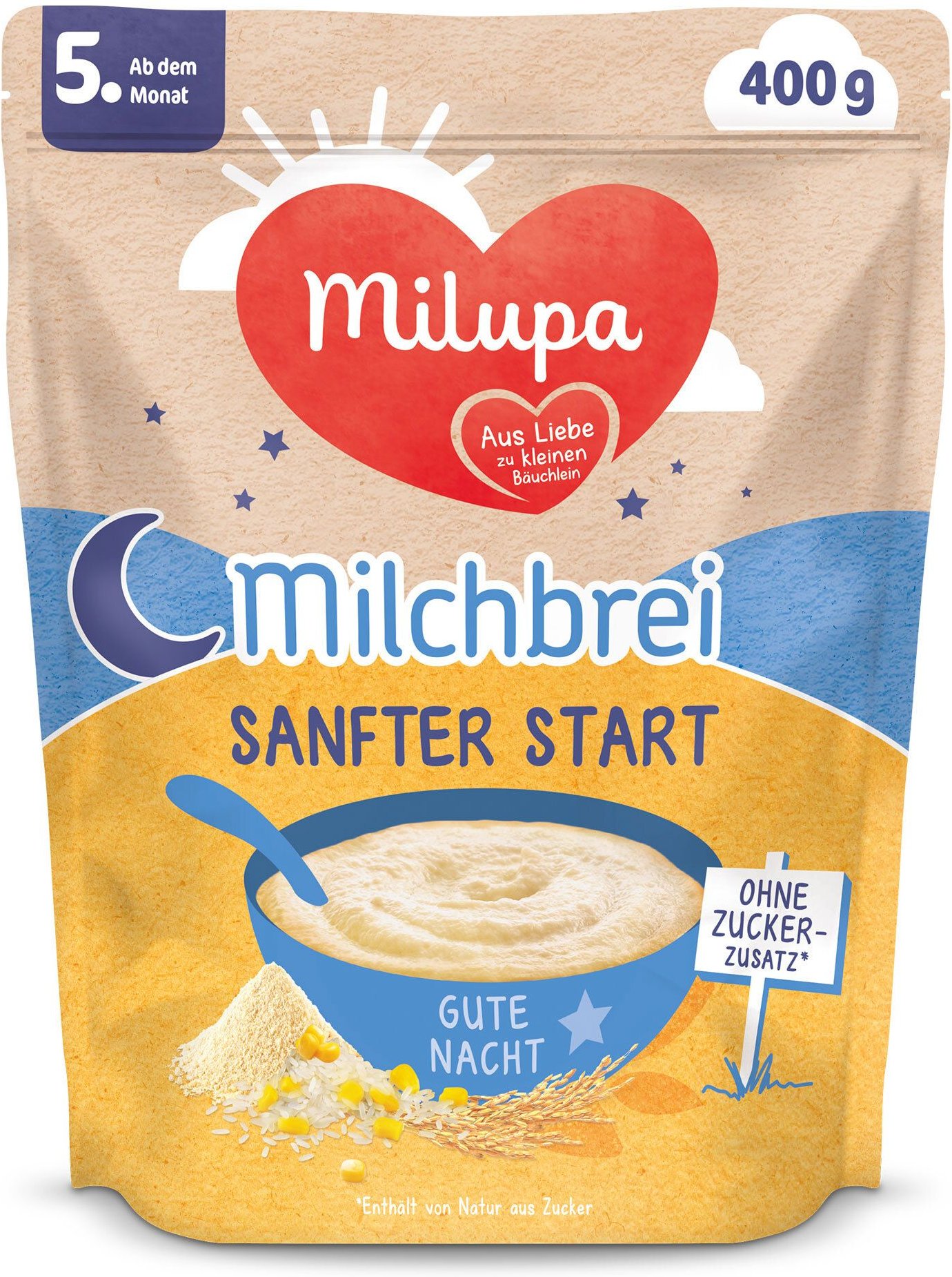 Milupa Gute Nacht Milchbrei Sanfter Start 400 g Brei