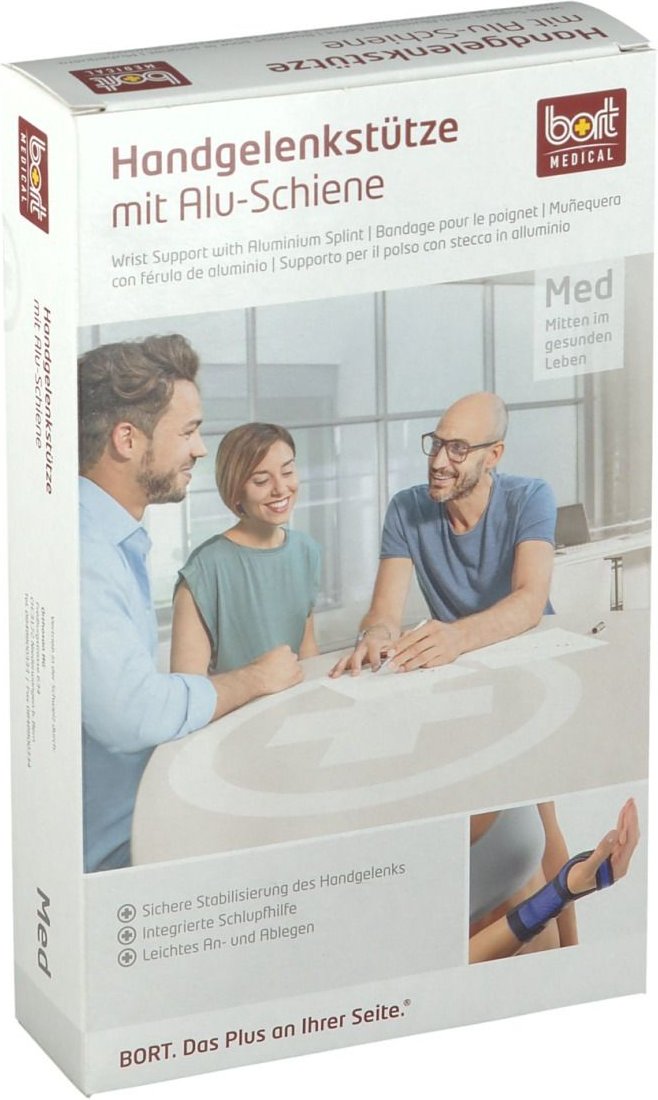 Bort Handgelenkstütze m.Aluschiene li.S haut 1 St Bandage(s)