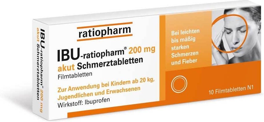 Ibu-Ratiopharm 200 mg akut Schmerztbl.Filmtabl. 10 St Filmtabletten