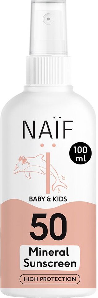 Naif Baby & Kids Minerale Zonnespray Spf50 Zonder Parfum 100ml 100 ml Spray