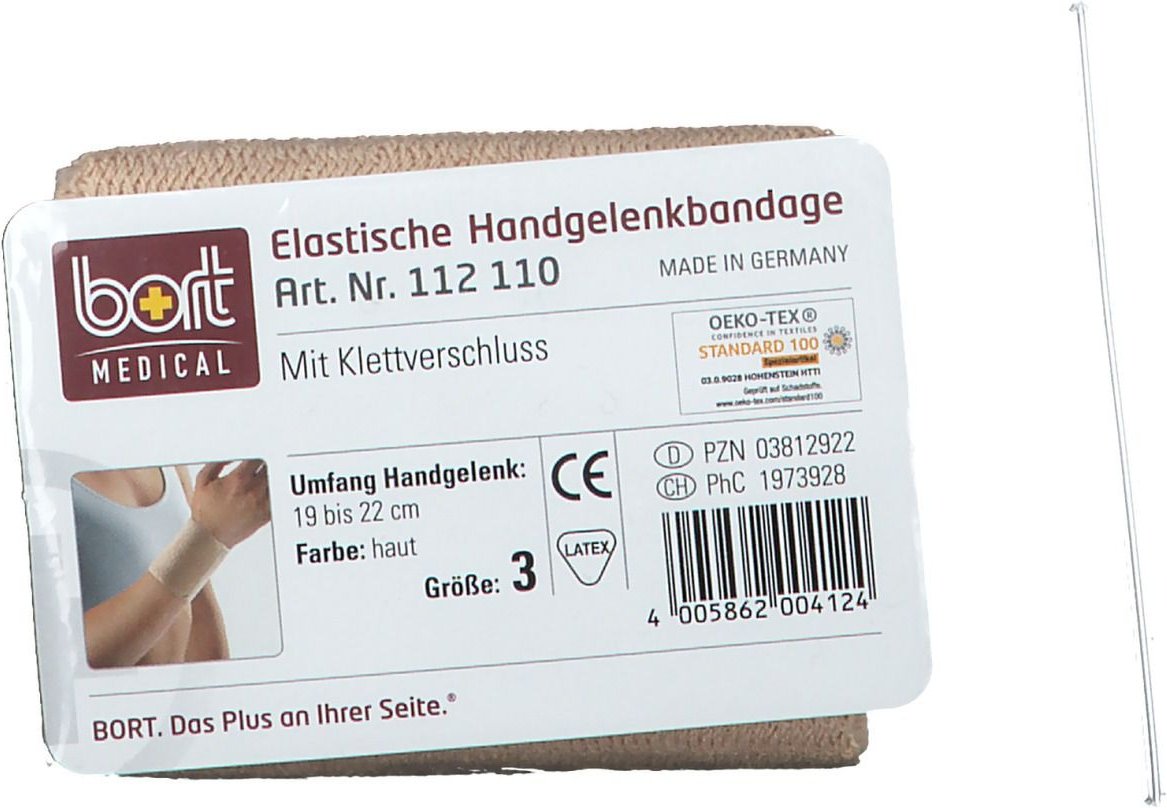 Bort Handgelenkbandage m.Klettverschl.Gr.3 haut 1 St Bandage(s)