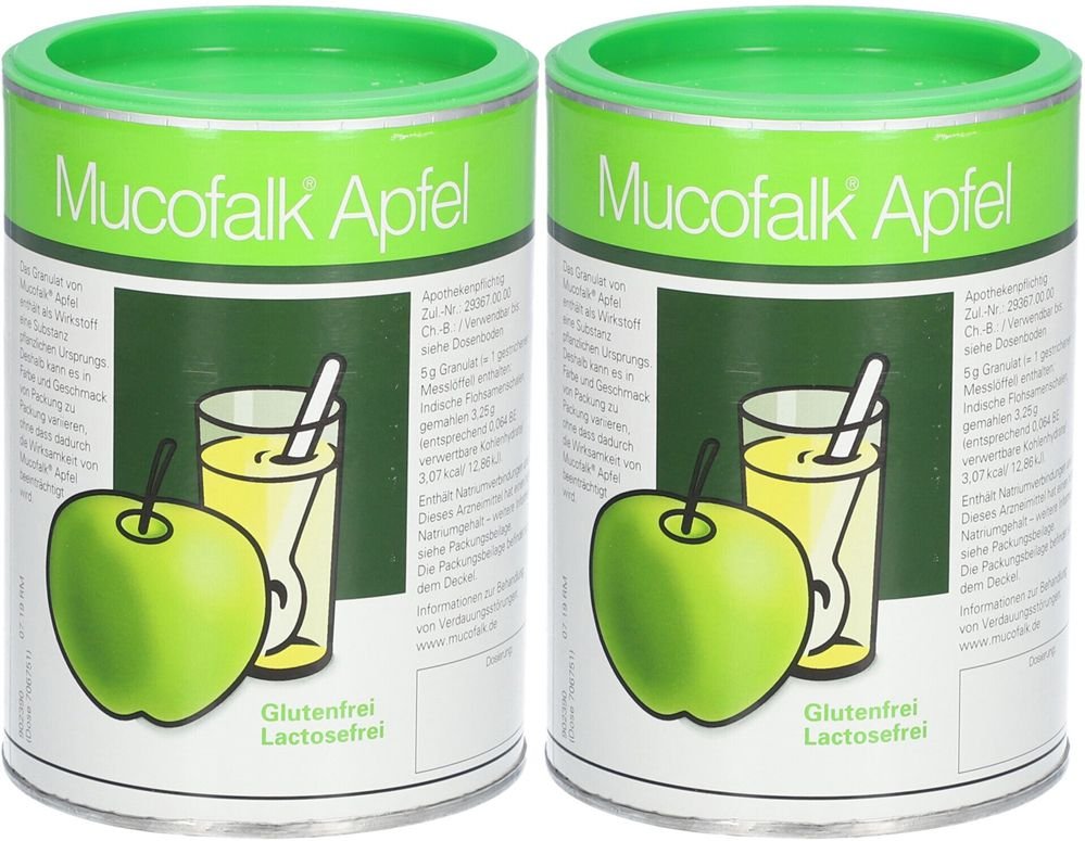 Mucofalk Apfel Gran.z.Herst.e.Susp.z.Einn.Dose Doppelpack 2x300 g Granulat zur Herstellung einer Susp. zum Einnehmen