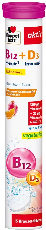 Thumbnail - Doppelherz Vitamin B12+D3 Brausetabletten 15 St