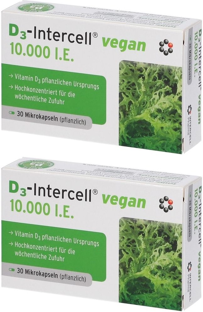D3-Intercell vegan 10.000 I.e. Kapseln 2x 2x30 St