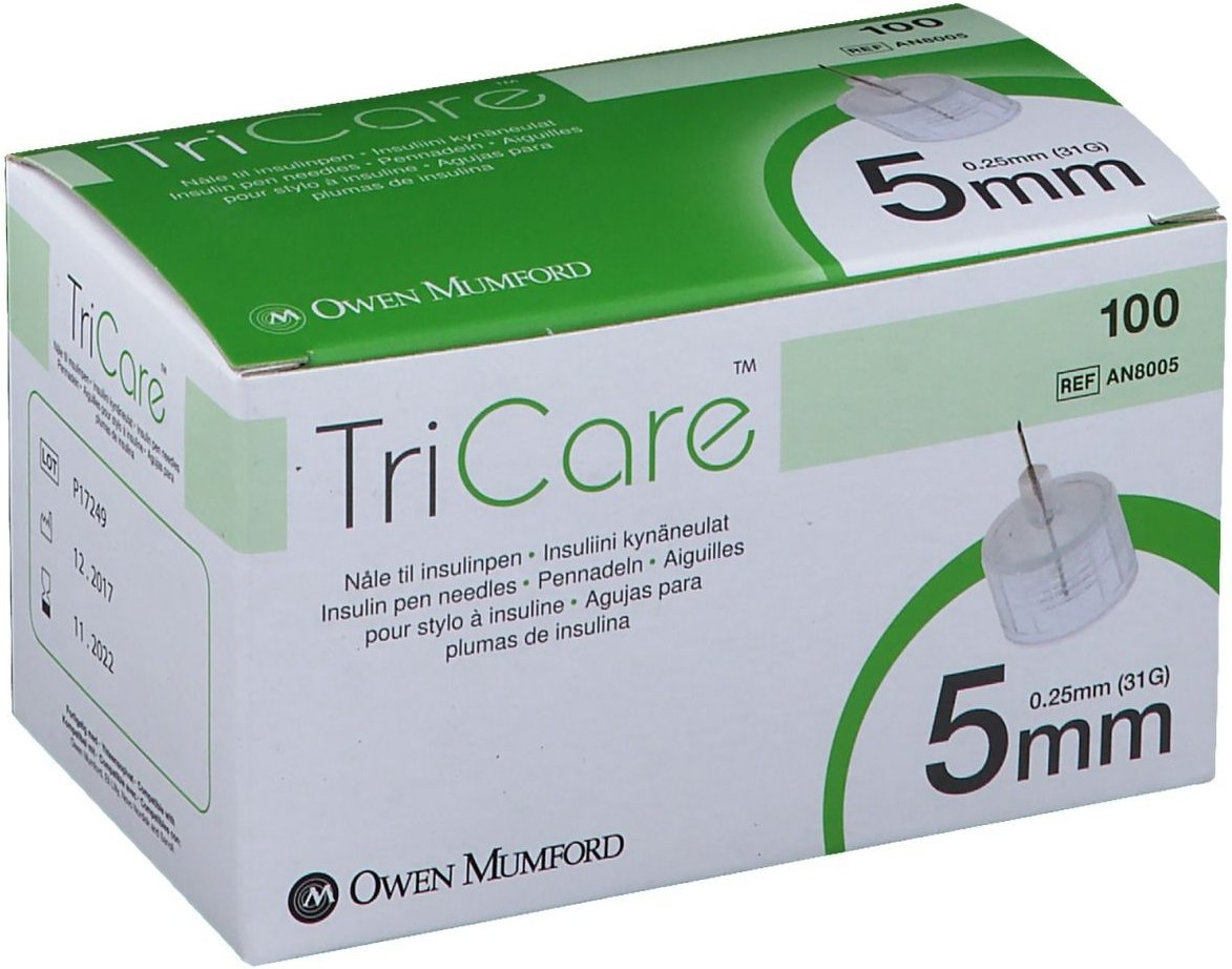 Tricare Pen-Nadeln 5 mm 100 St Kanüle