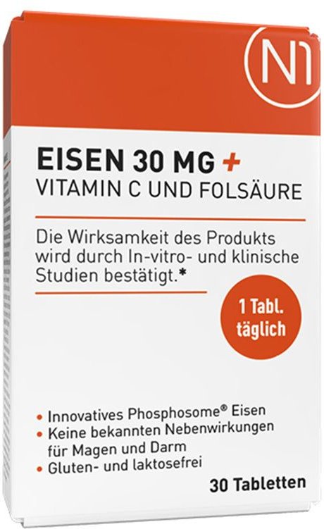 N1 Eisen 30 mg+Vitamin C und Folsäure Tabletten St