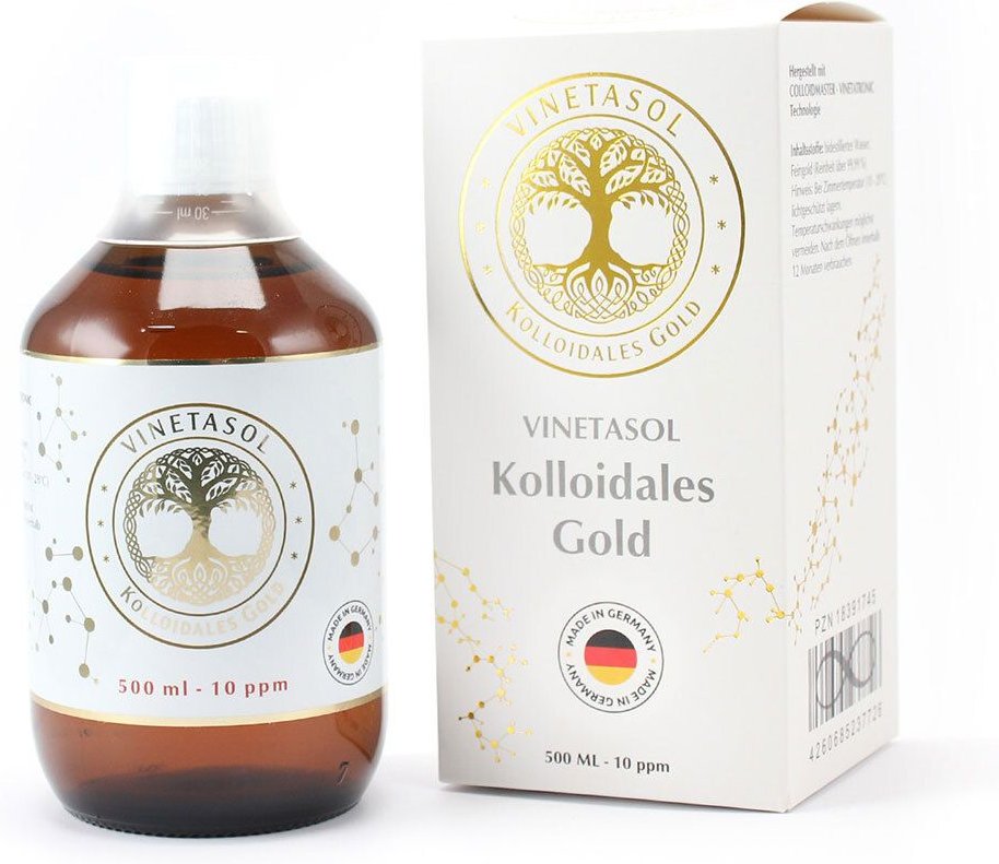 Vinetasol kolloidales Gold 10 ppm 500 ml Flüssigkeit