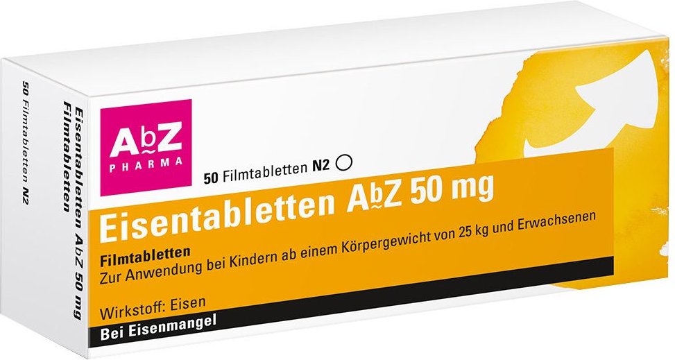 Eisentabletten AbZ 50 mg Filmtabletten St