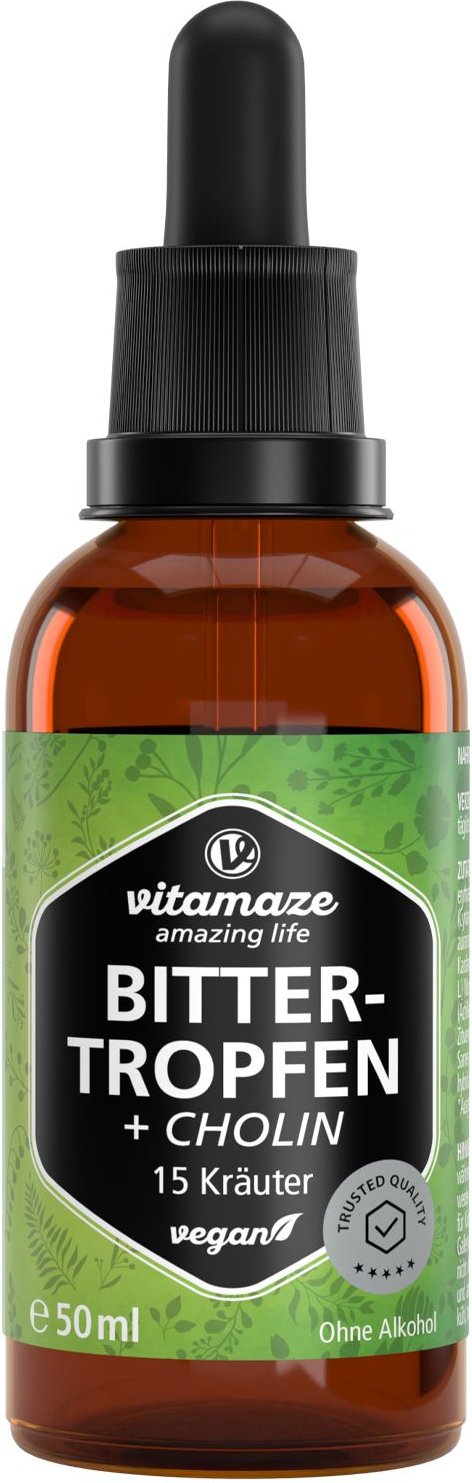 Bitter-Tropfen 15 Kräuter+Cholin ohne Alkohol 50 ml Tropfen