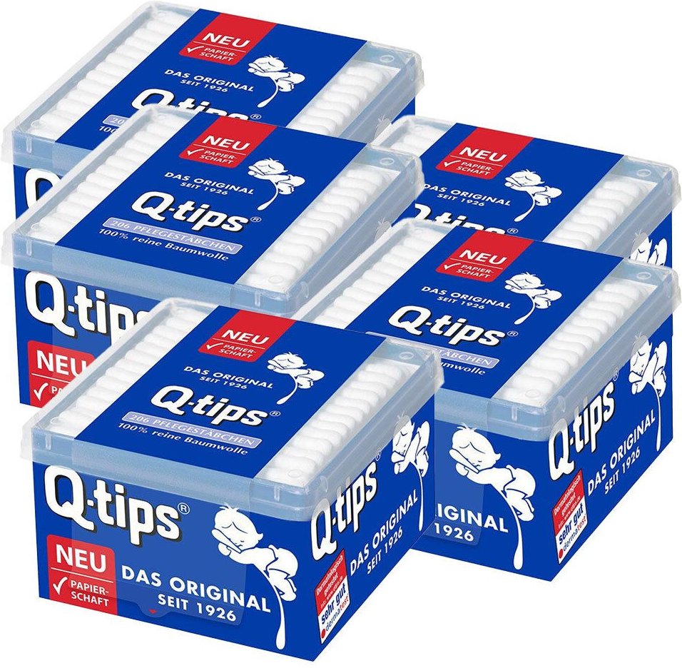 Q-Tips Pflegestäbchen mit Papierschaft 5x 5x206 St Stäbchen