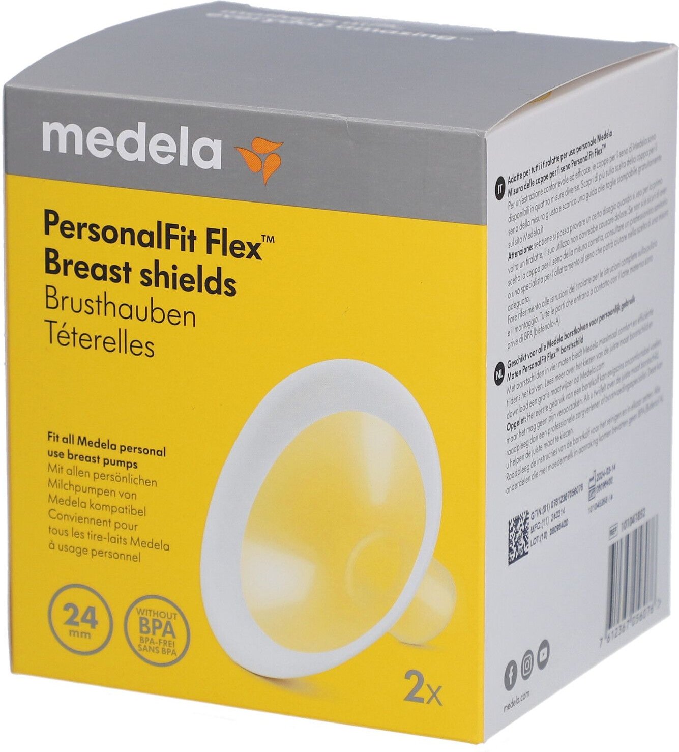 Medela PersonalFit Flex Brusthaube 24 mm 2 St. 1 St Brusthütchen, -hauben, -schalen