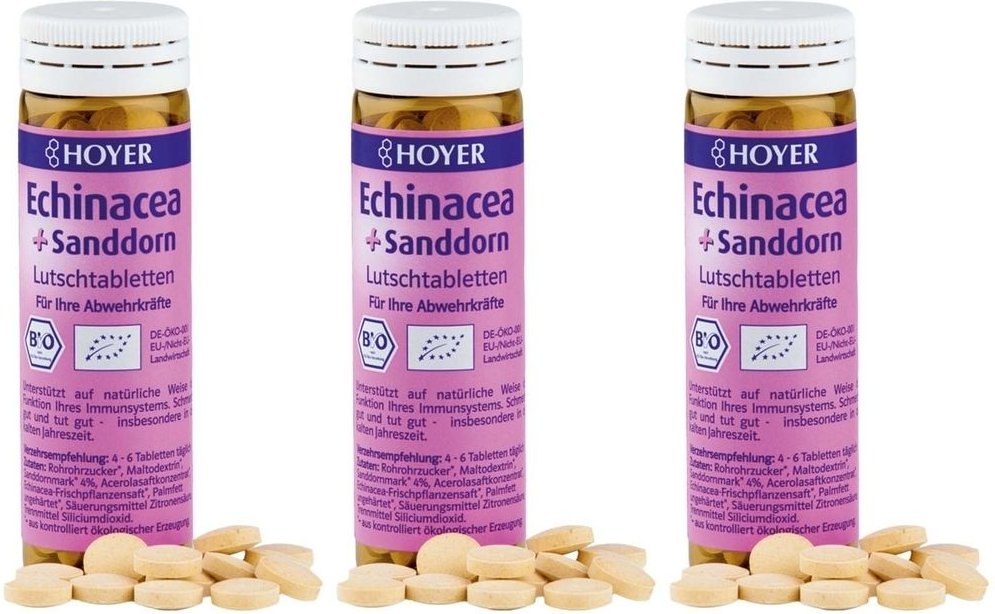 Hoyer Bio Echinacea+Sanddorn Lutschtabletten 3x 3x60 St