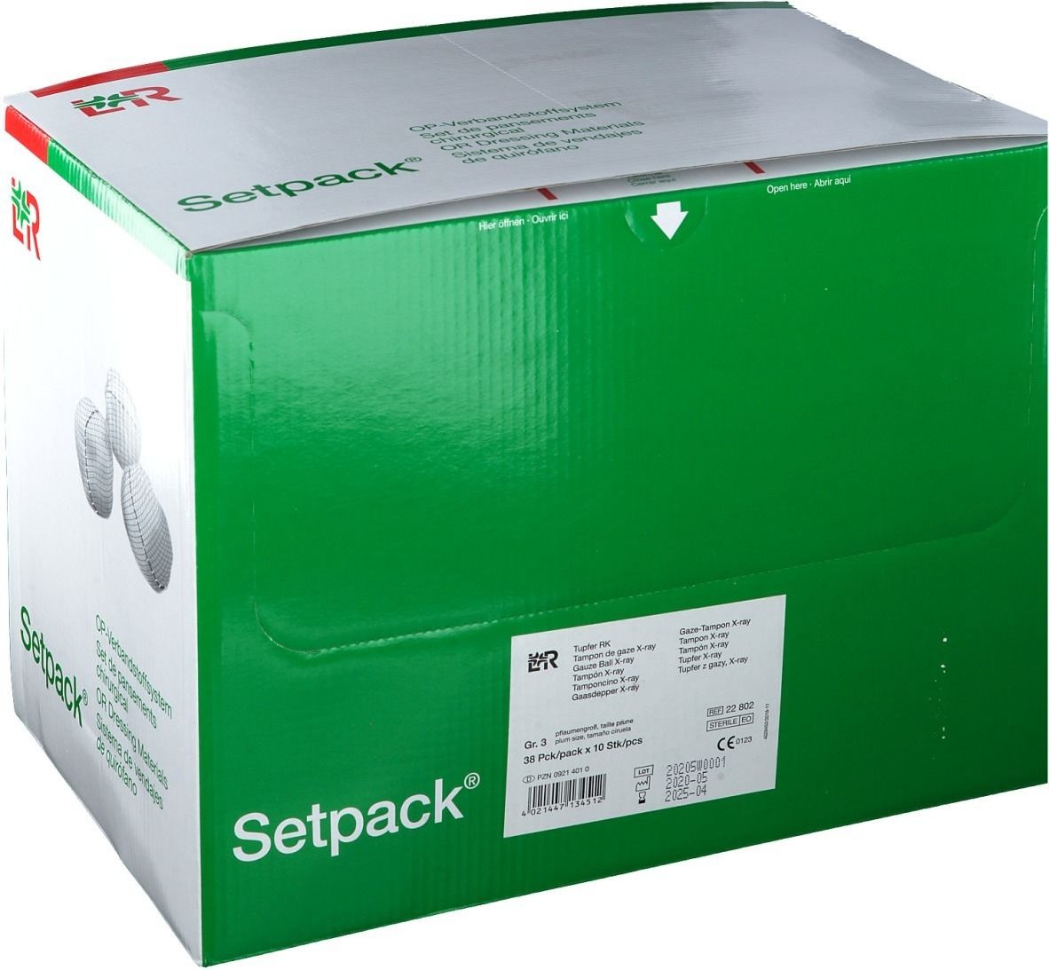 Tupfer RK steril Gr.3 pflaumengroß 38x10 St