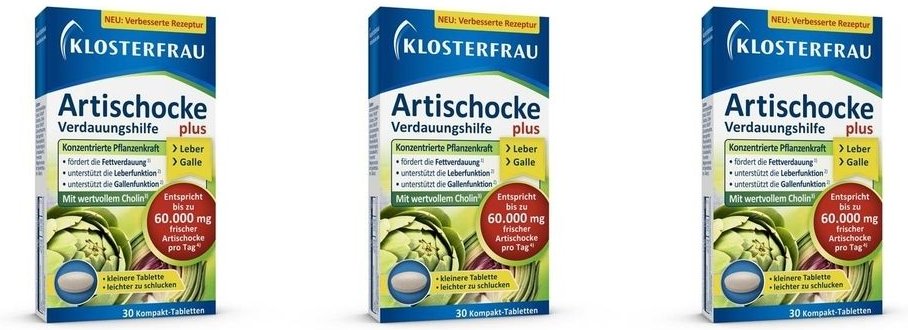 Klosterfrau Artischocke plus Cholin Tabletten 3x 3x30 St