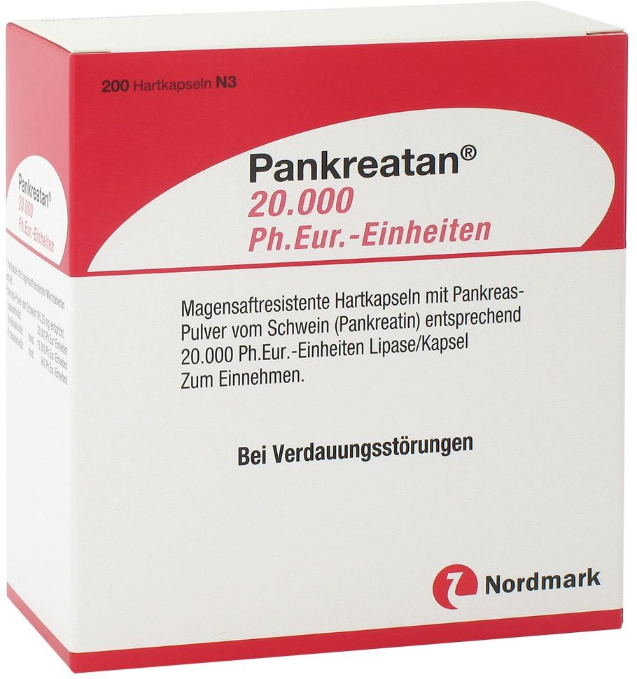 Pankreatan 20.000 Ph.Eur.-Einheiten msr.Hartkaps. 200 St Magensaftresistente Hartkapseln