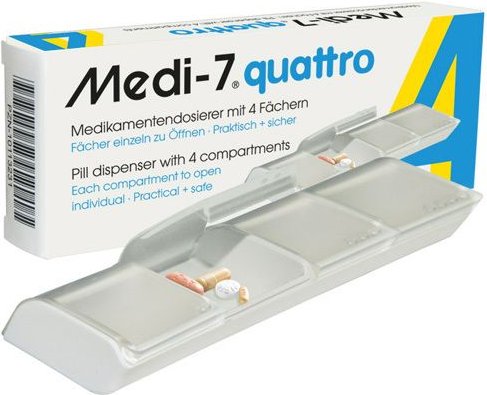 Medi 7 quattro Medikamentendosierer 4-Fächer weiß 1 St Dose