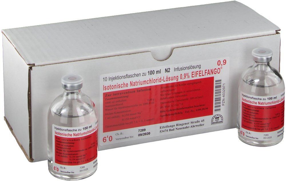Isotonische NaCl Lösung 0,9% Eifelfango 10x100 ml Infusionslösung