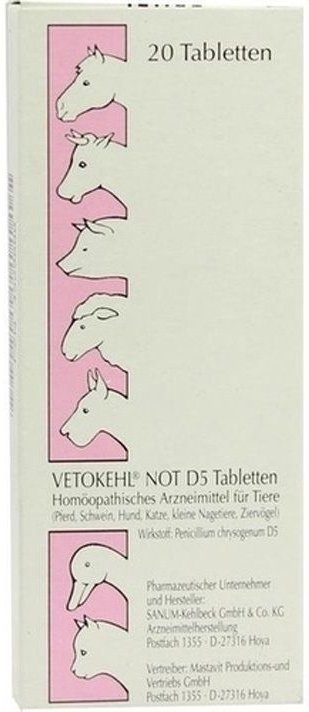 Vetokehl NOT D 5 Tabletten vet. 20 St