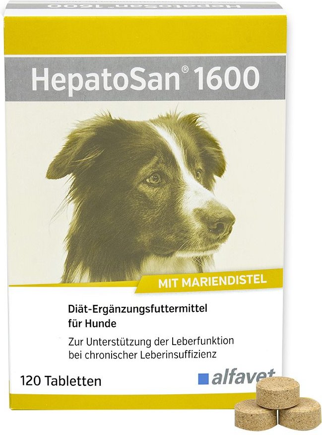 Hepatosan 1600 Diät-Erg.Futterm.Tab.f.Hunde 32 St Tabletten