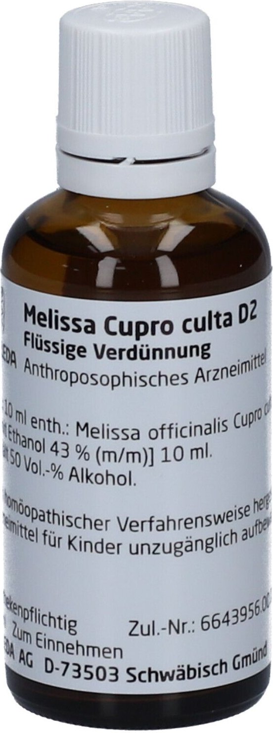 Melissa Cupro culta D 2 Dilution 50 ml