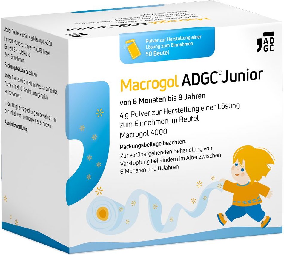 Macrogol ADGC Junior 6 M-8J 4g Pulver zur H.e.L.zum Einnehmen
