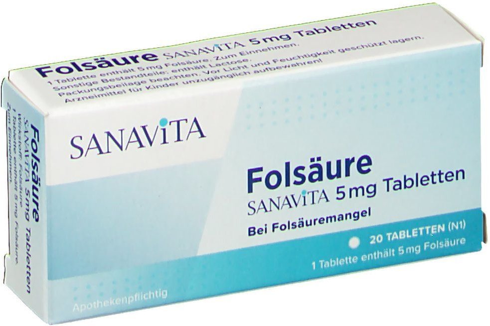 Folsäure Sanavita 5 mg Tabletten