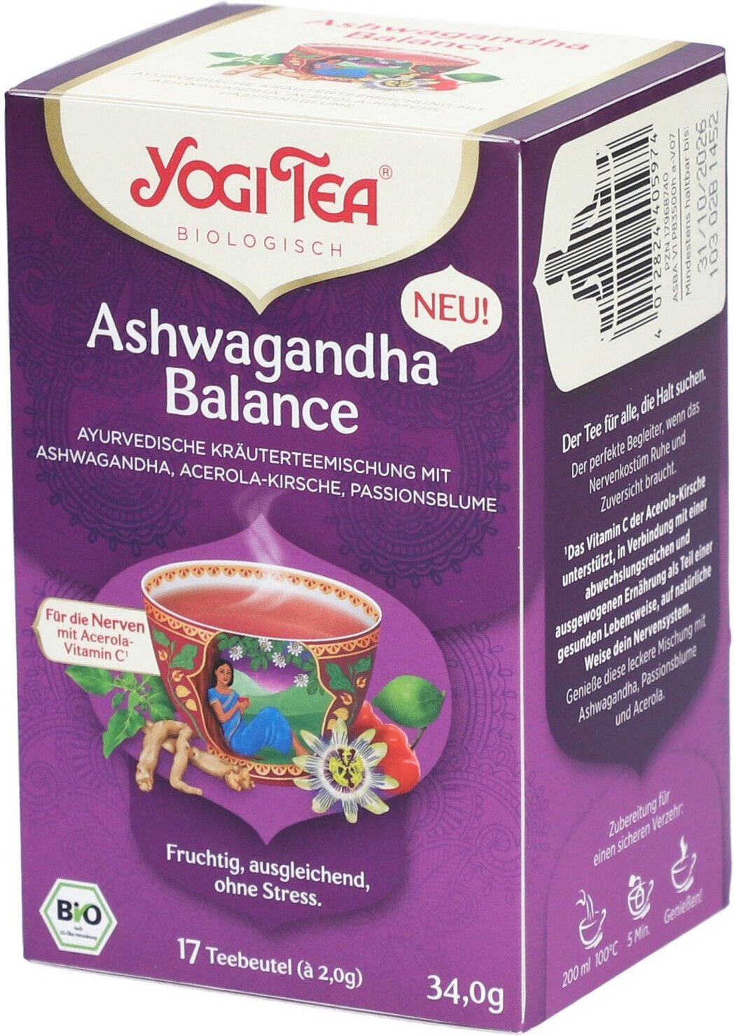 Yogi TEA Ashwagandha Balan Bio 17x2 g Filterbeutel