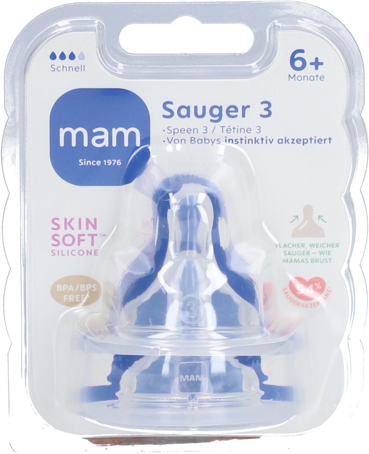 MAM Speen Maat 3 - 6m+ 2 St Sauger