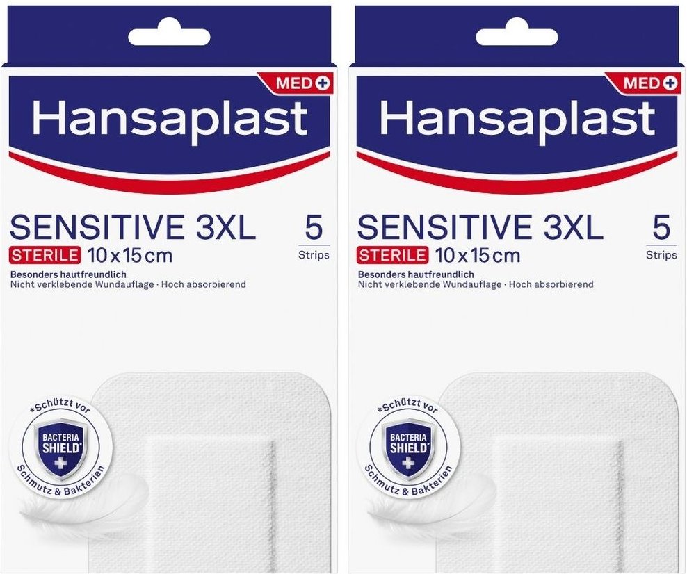 Hansaplast Sensitive Wundverband steril 10x15 cm 2x 2x5 St Pflaster