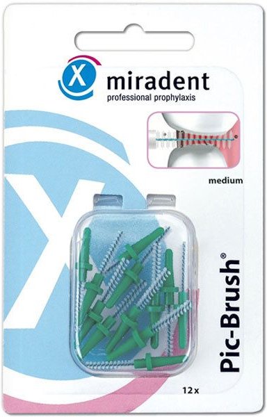 Thumbnail - Miradent Interd.Pic-Brush Ersatzb.medium grün 12 St Zahnbürste